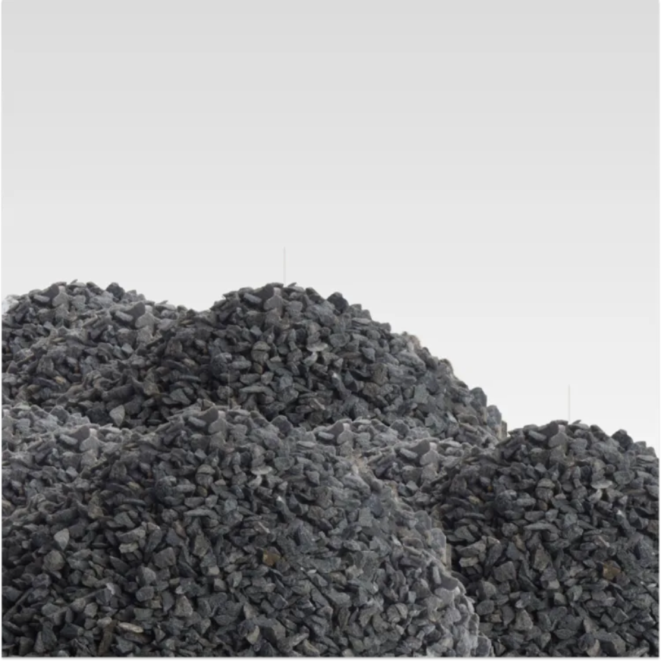 Diabas split 0/2 mm (brekerzand), los gestort, volle kipper 25 ton